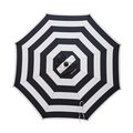 Living Accents 9 ft. Tiltable Navy White Stripe Market Umbrella UMA908G31OBD803